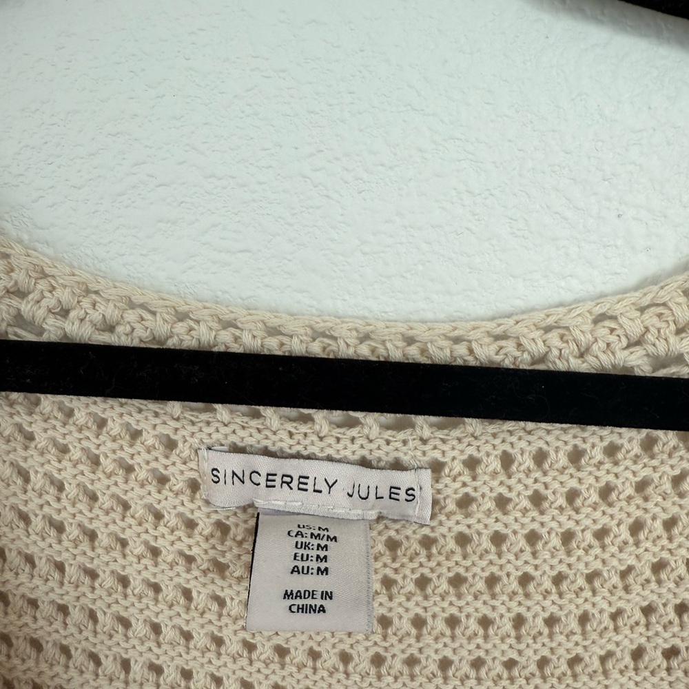 Sincerely Jules Crochet Button-Up Vest - Size M - Picture 2 of 5